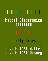 TRON - Deadly Discs Title Screen